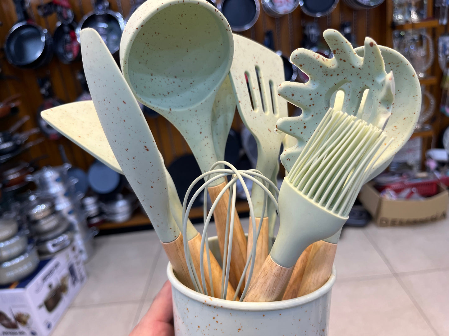 DUBAIZONES™ German Technology Made 12 Pieces Kitchen Silicon Utensils Set