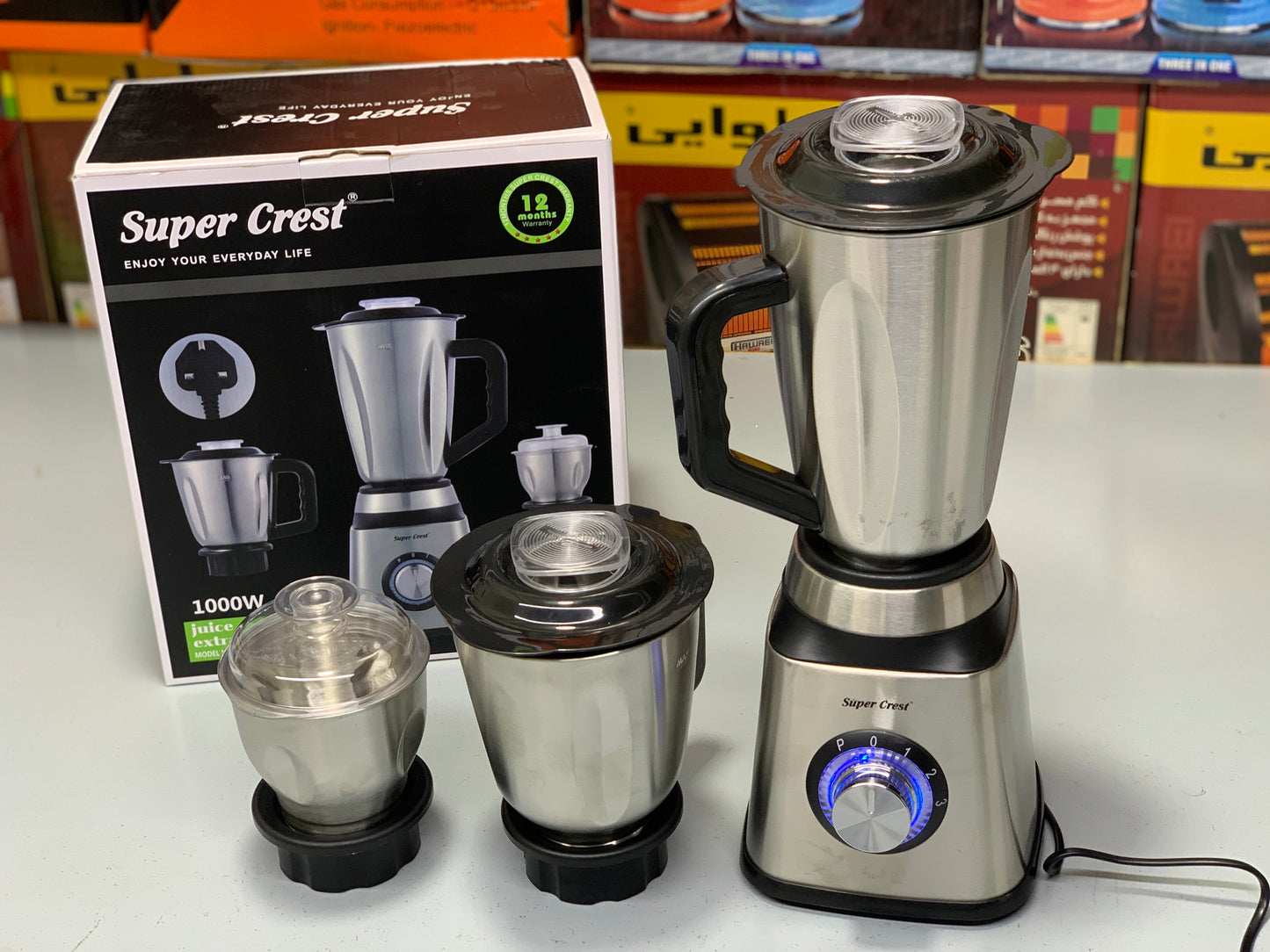 DUBAIZONES™ Super Crest 3 in 1 Juicer ,Blender and Chopper