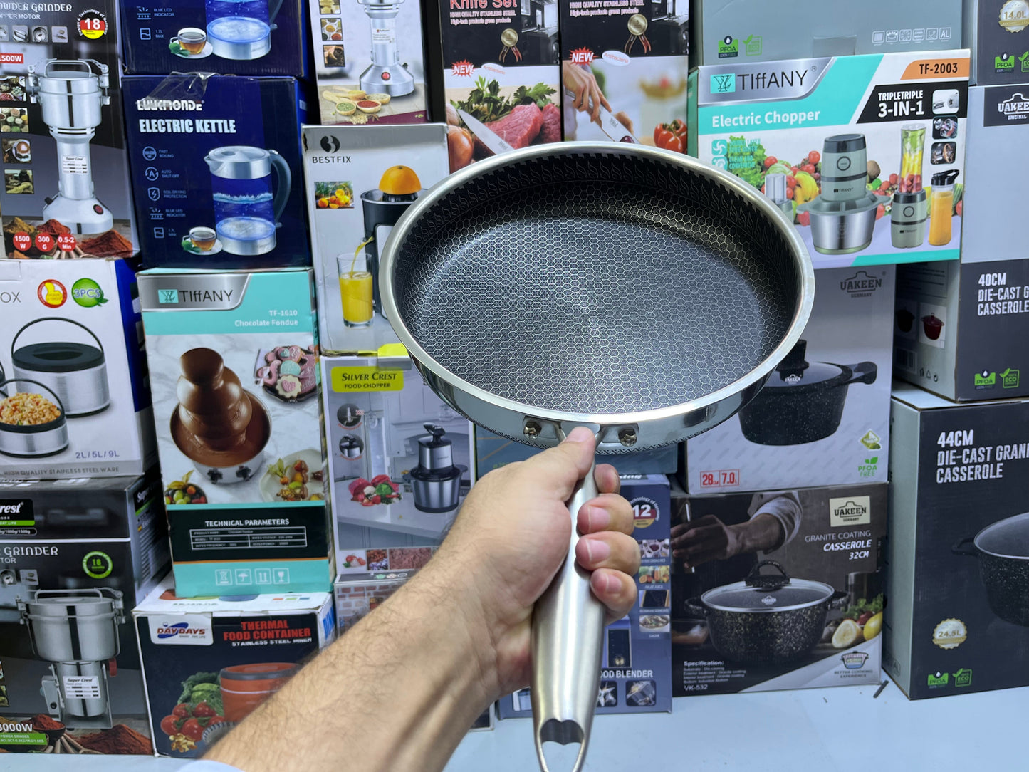 Honeycomb Fry Pan 316 | laser coated – Nonstick, (Without Lid)