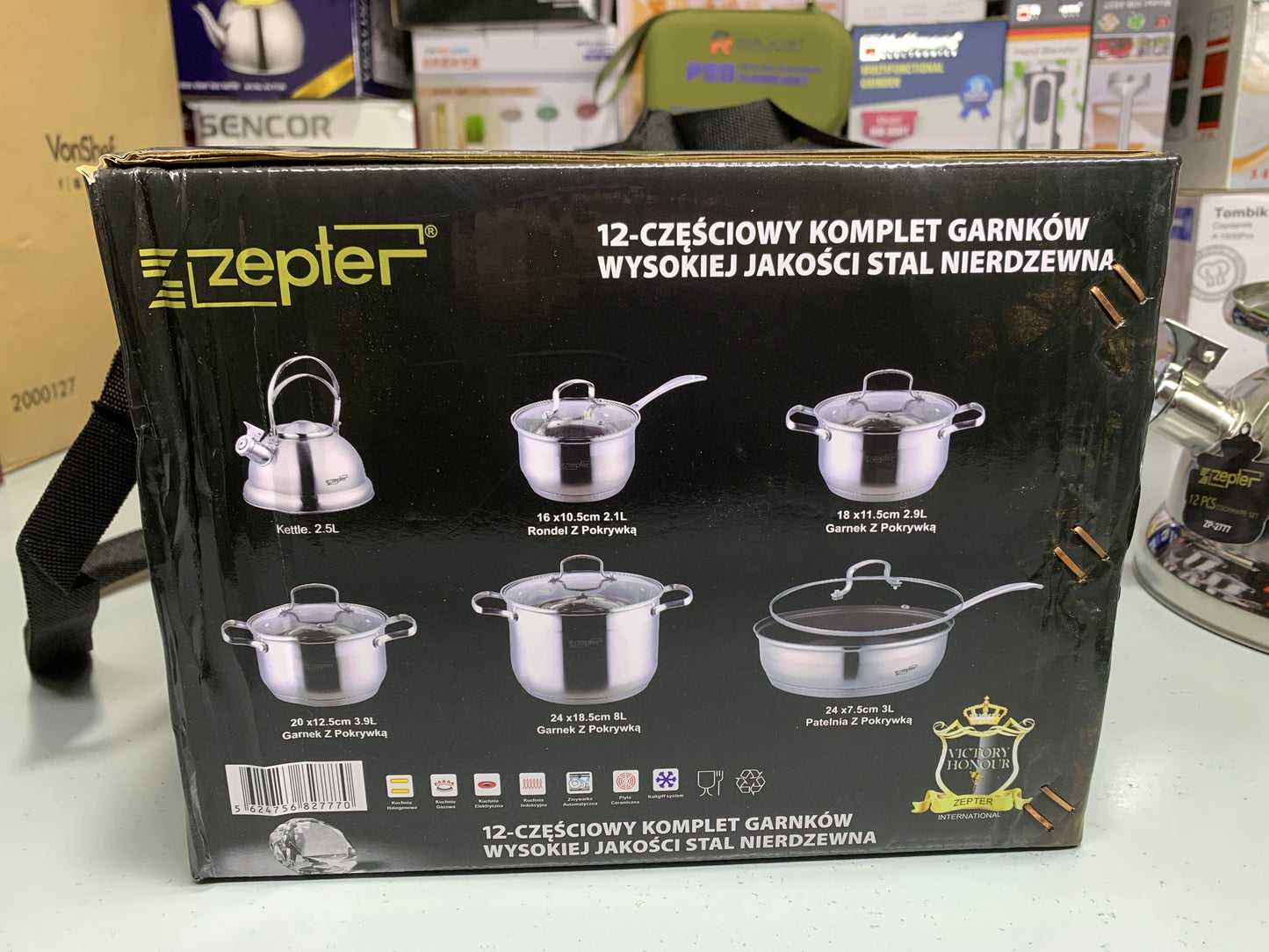 DUBAIZONES™ Zepter Brand 12 Pieces Cookware Set Stainless Steel