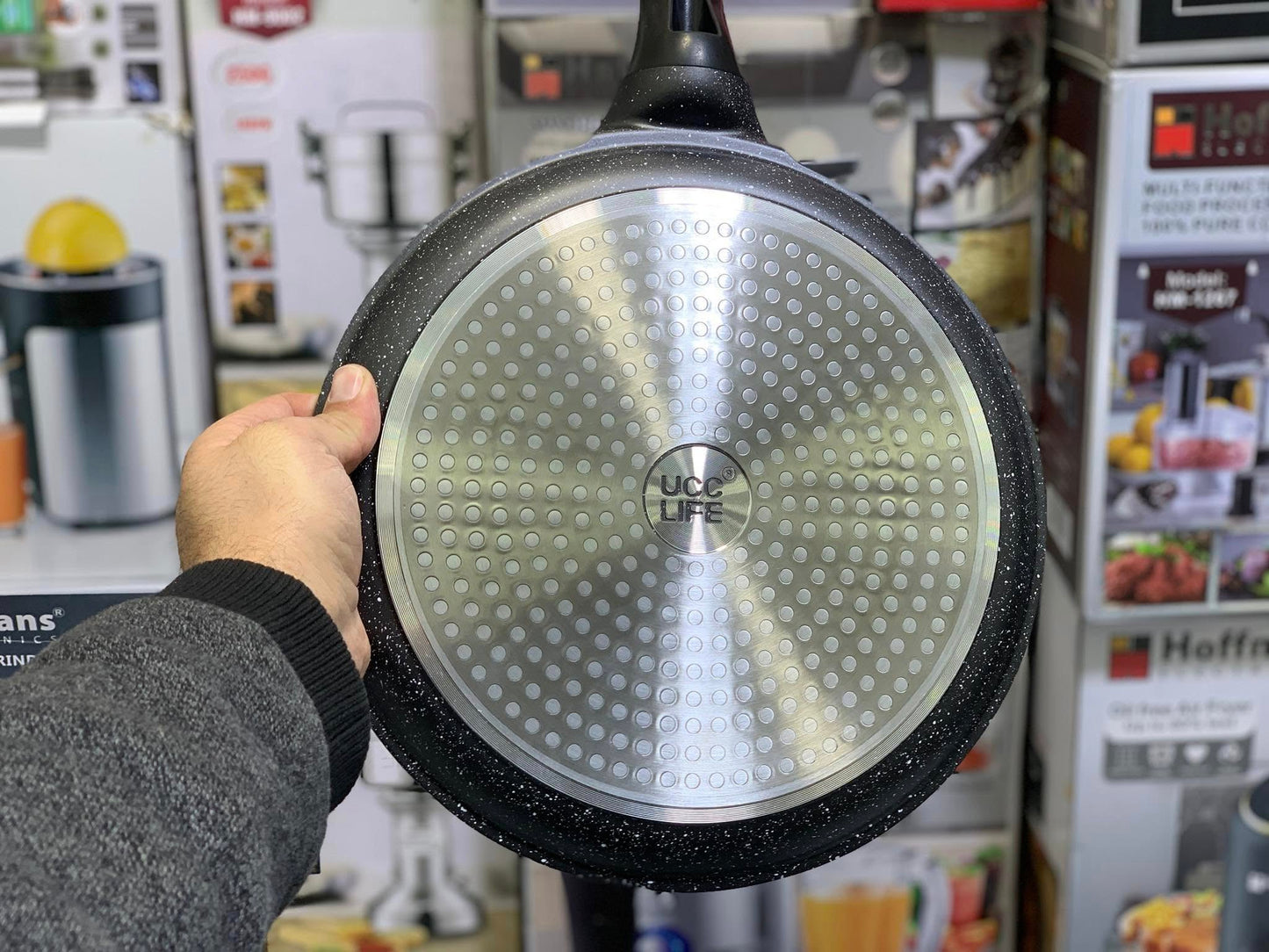 Non Stick UCC LIFE Granite Coating Flat Surface Frying Pan