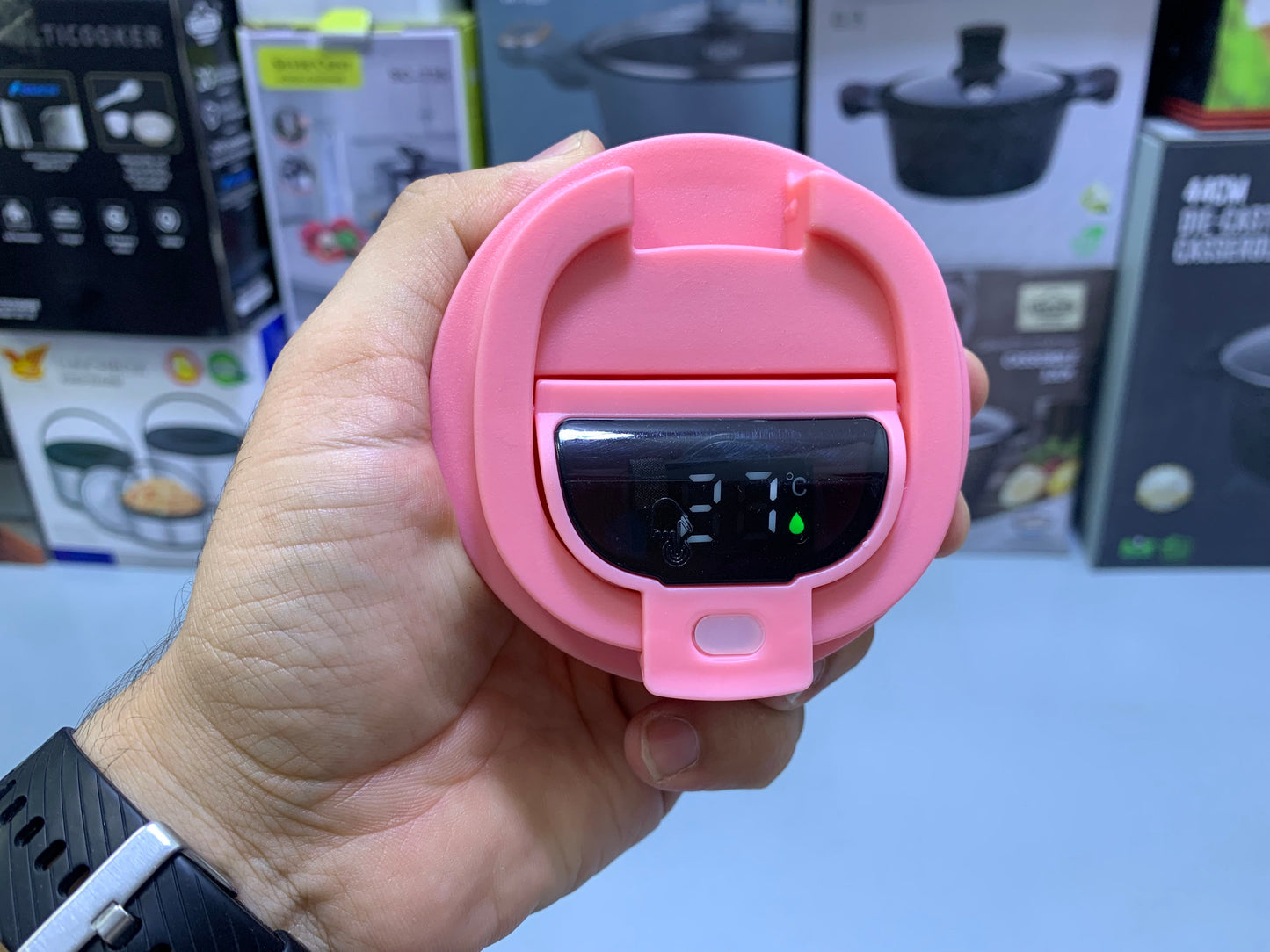 Coffee Mug Stainless Steel Vacuum Flask BYS House SUS 304 with Temperature Indicator