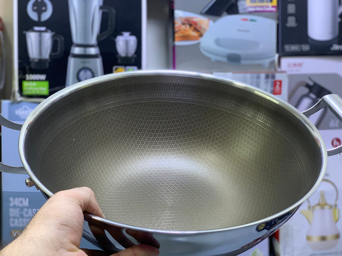 Laser Coating Handi , Karahi, Silver Gray