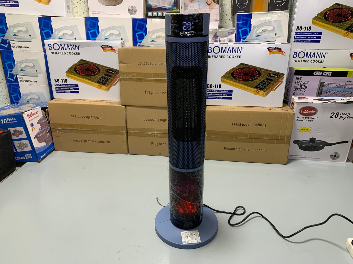 DUBAIZONES™ 3D Flaming Stand Heater – Japanese Quality with Remote Control