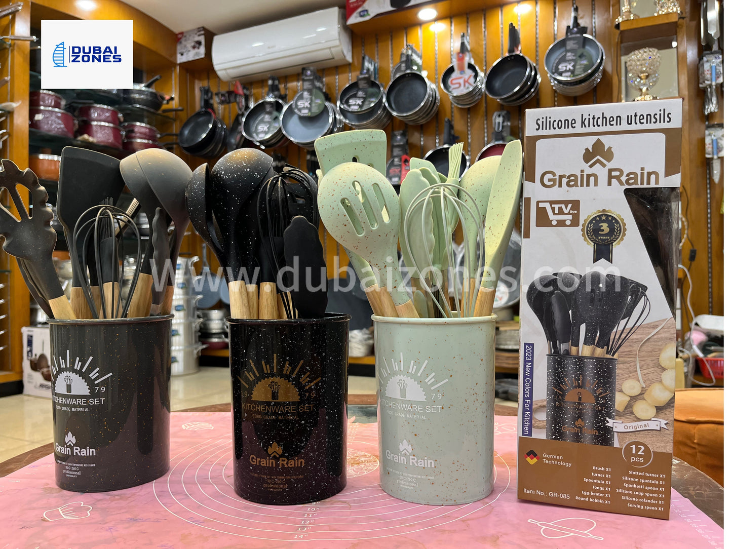 DUBAIZONES™ German Technology Made 12 Pieces Kitchen Silicon Utensils Set