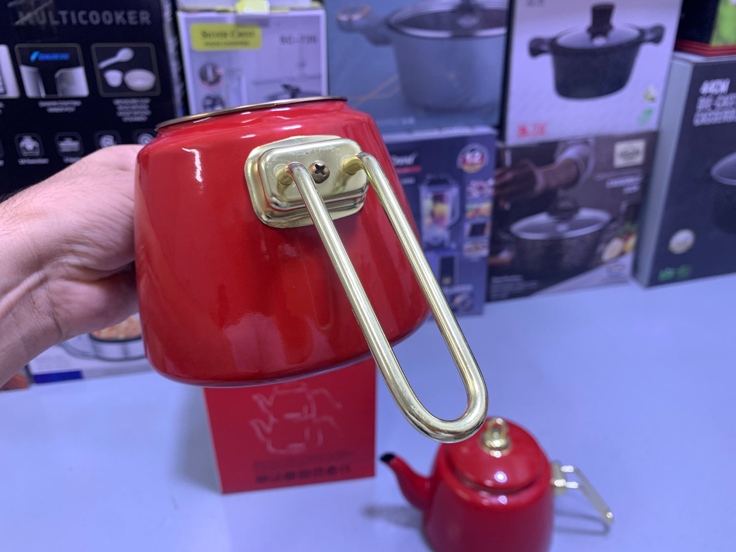 Turkish GuzelEmaye 2 Pieces Enamel Teapot kettle 1000ml and 2100ml