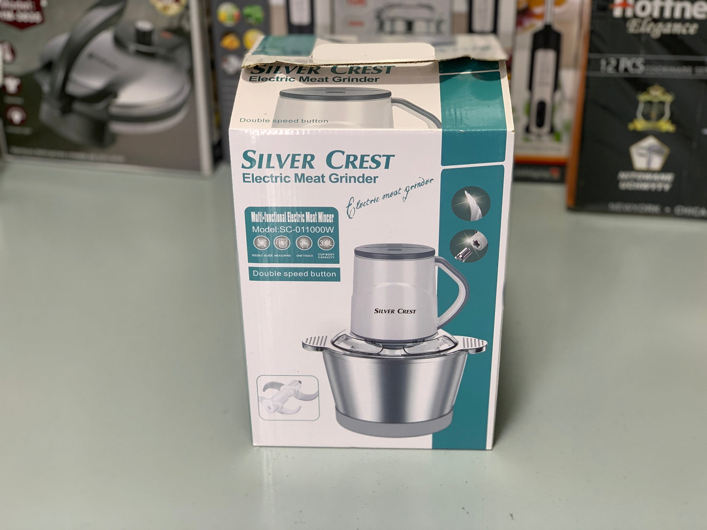DUBAIZONES™ SILVER CREST White Chopper 3L Stainless Steel Bowl