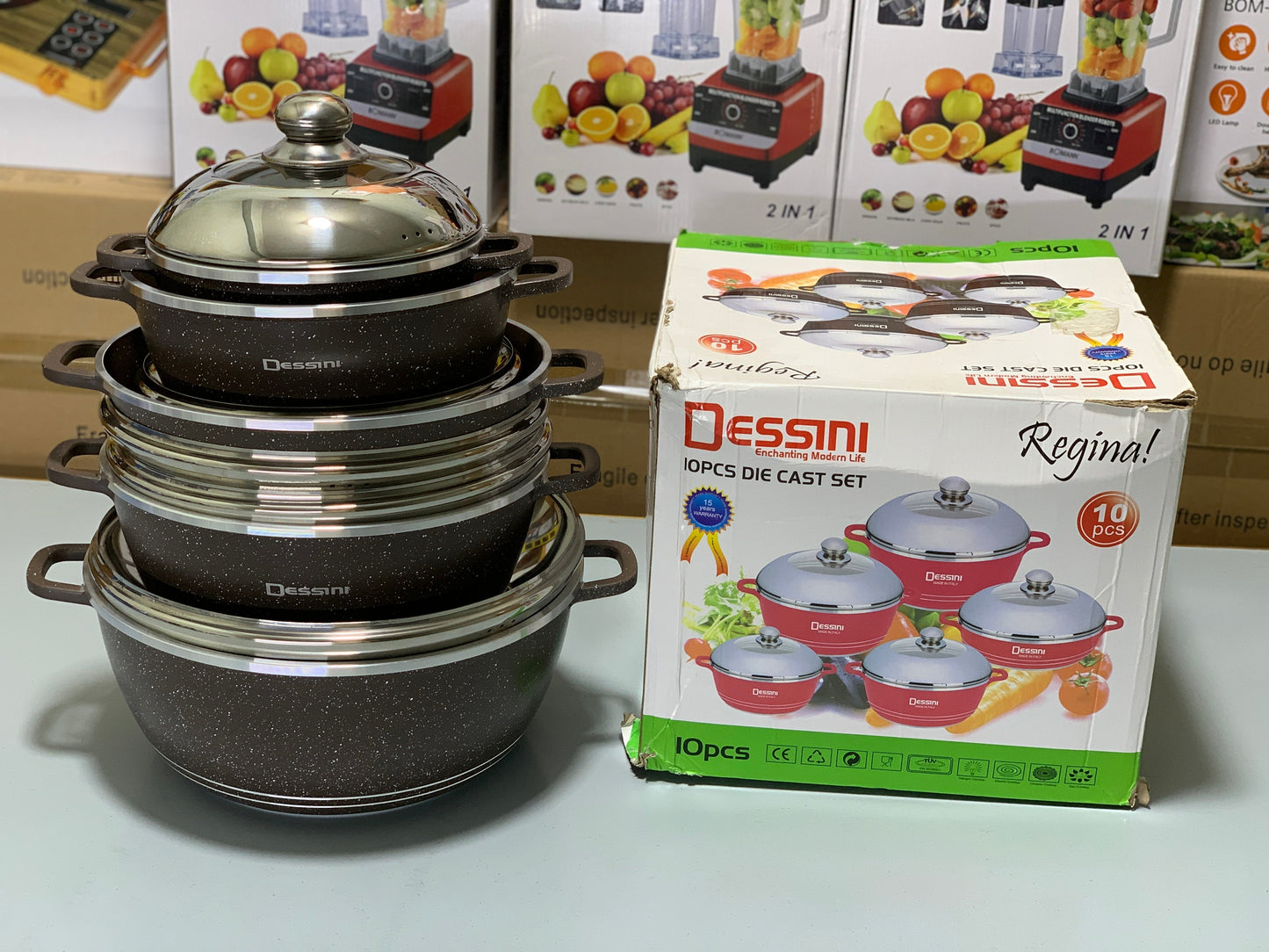 DUBAIZONES™ 10 PCS Dessini Die Cast cookware Set