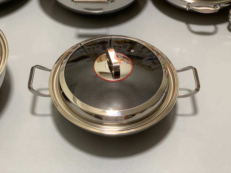 DUBAIZONES™ HoneyComb Laser Coating deep karahi/Handi , Stainless Steel