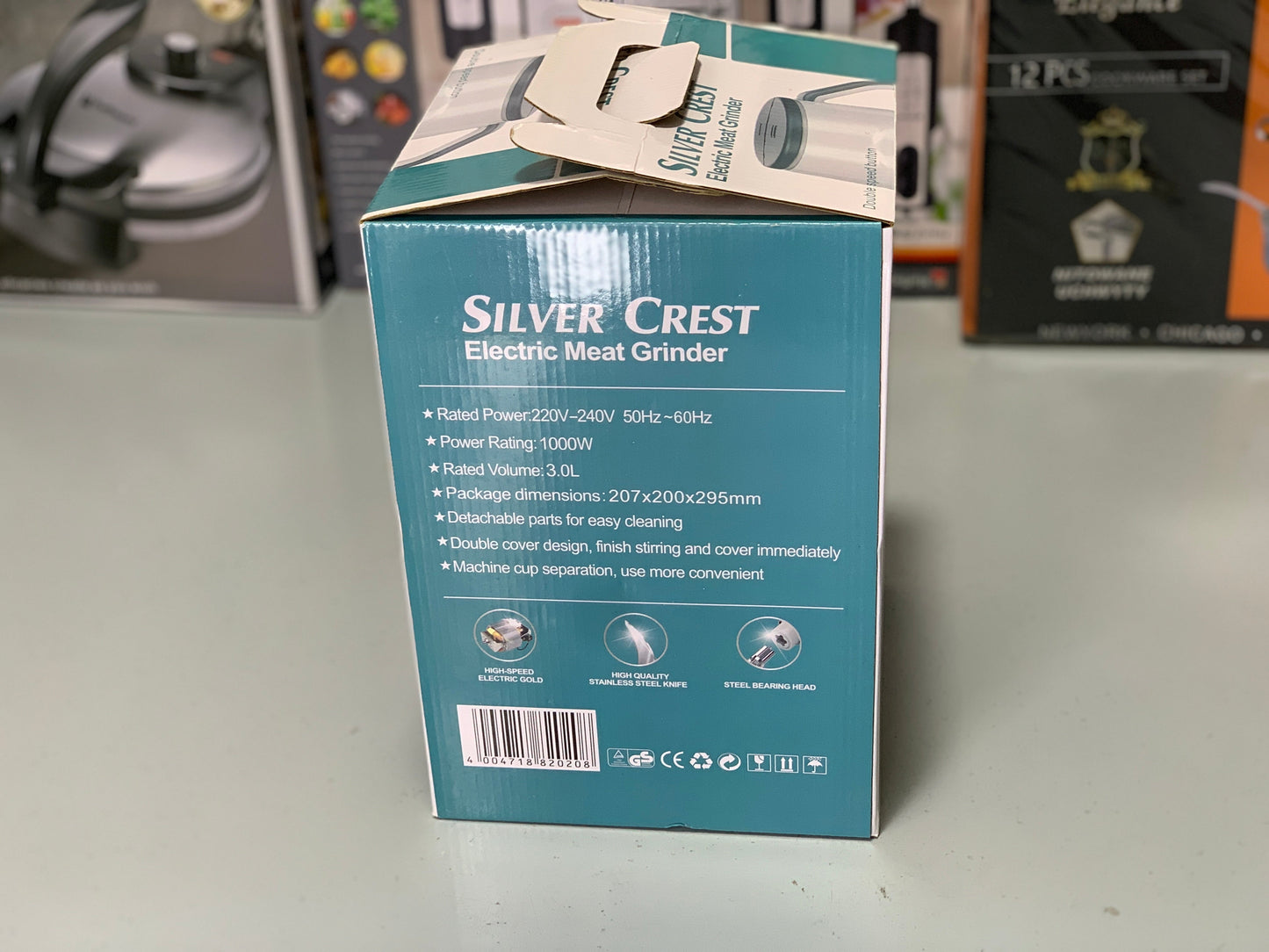 DUBAIZONES™ SILVER CREST White Chopper 3L Stainless Steel Bowl
