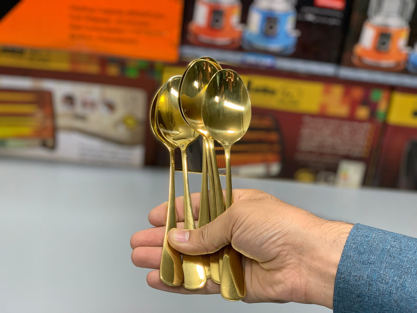 DUBAIZONES™ 24 Pieces Golden Cutlery Set Egg Shape