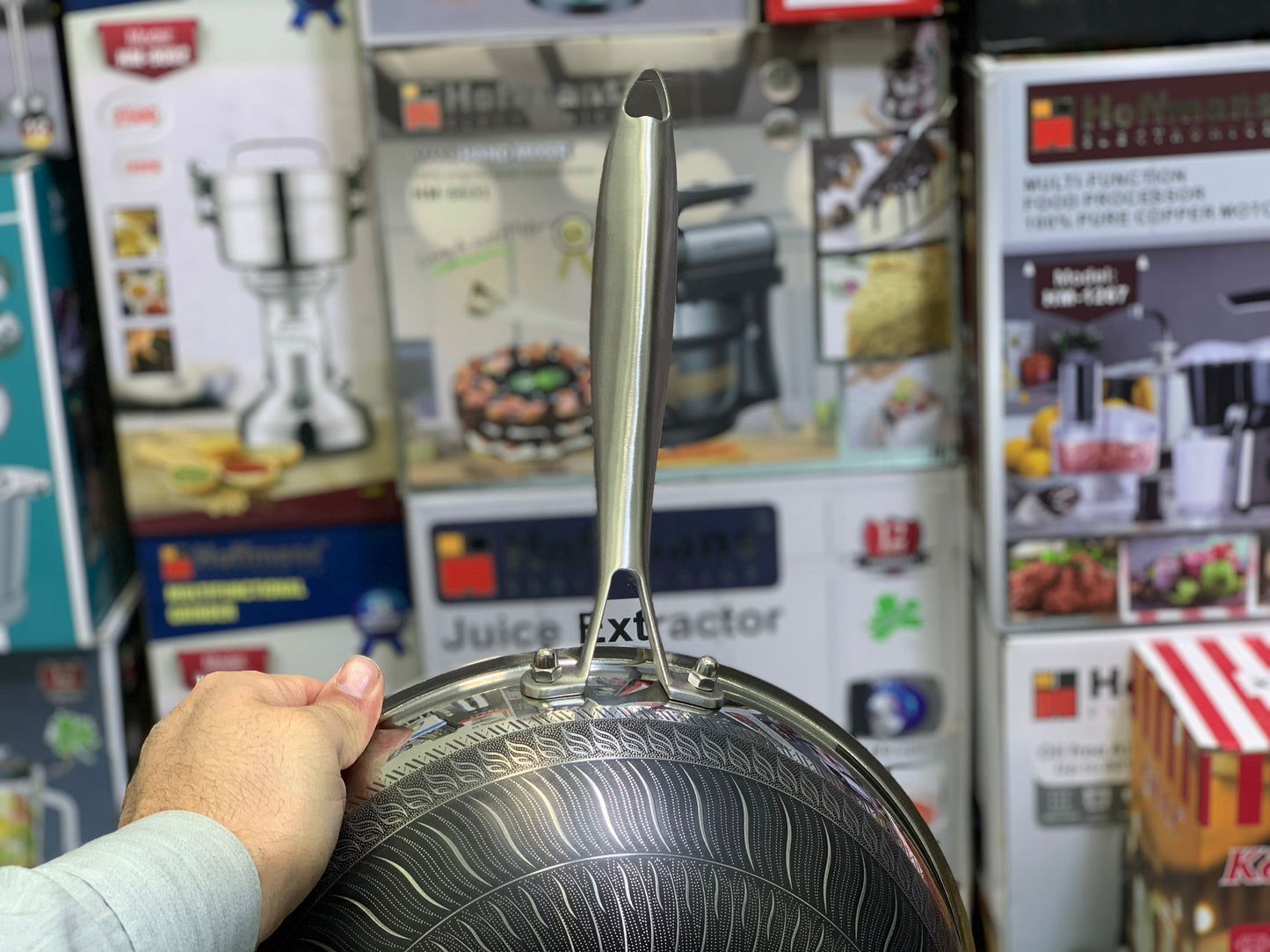 Laser Coated Deep Frying Pan Non Stick and HoneyComb Pattern