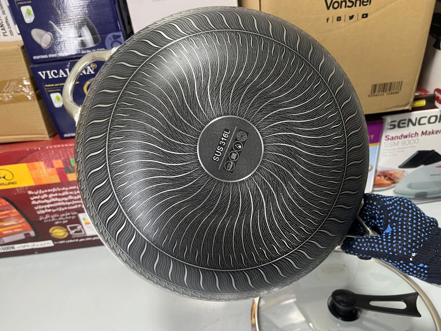 DUBAIZONES™ HoneyComb Laser Coating Deep Frying Pan