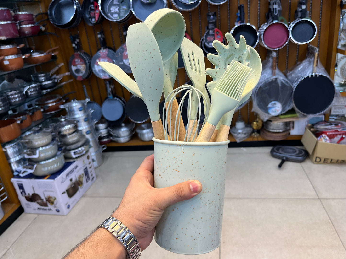 DUBAIZONES™ German Technology Made 12 Pieces Kitchen Silicon Utensils Set