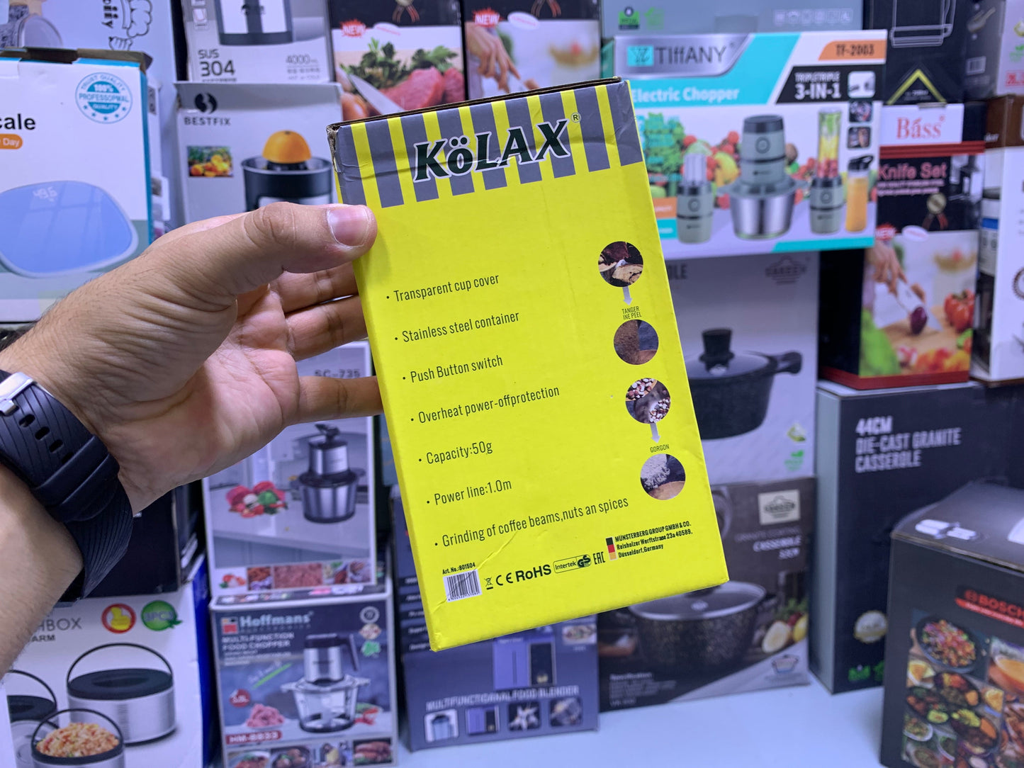 Kolax Coffee and Spice Grinder Stainless Steel 50G and 300w