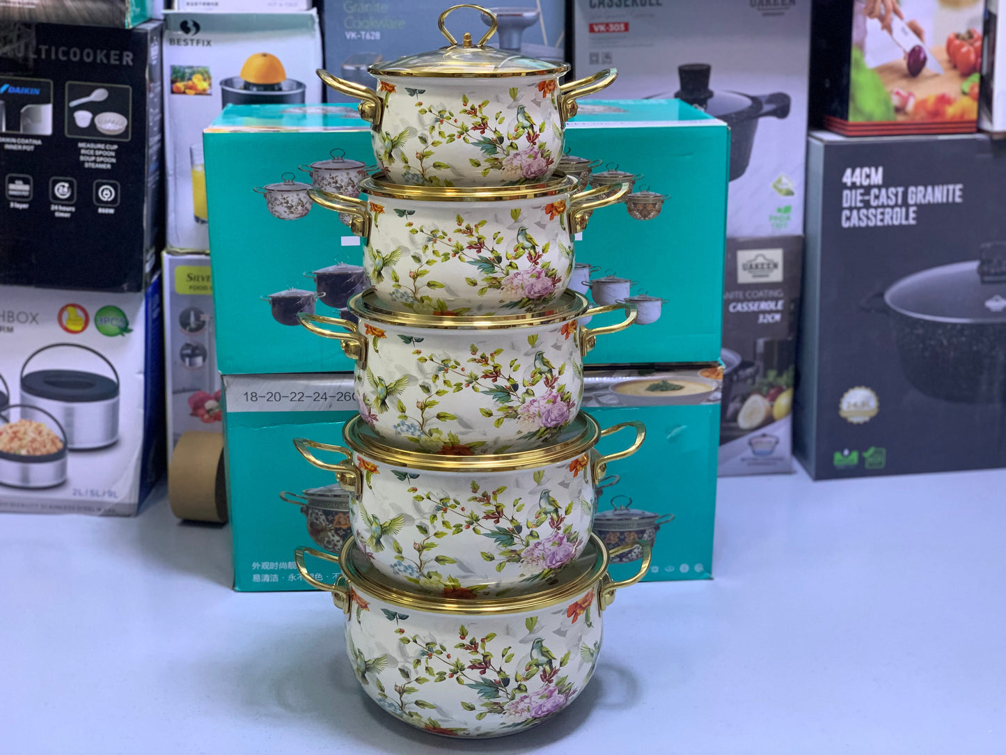 Non Stick Enamel Coating Cookware Set 10 Pieces