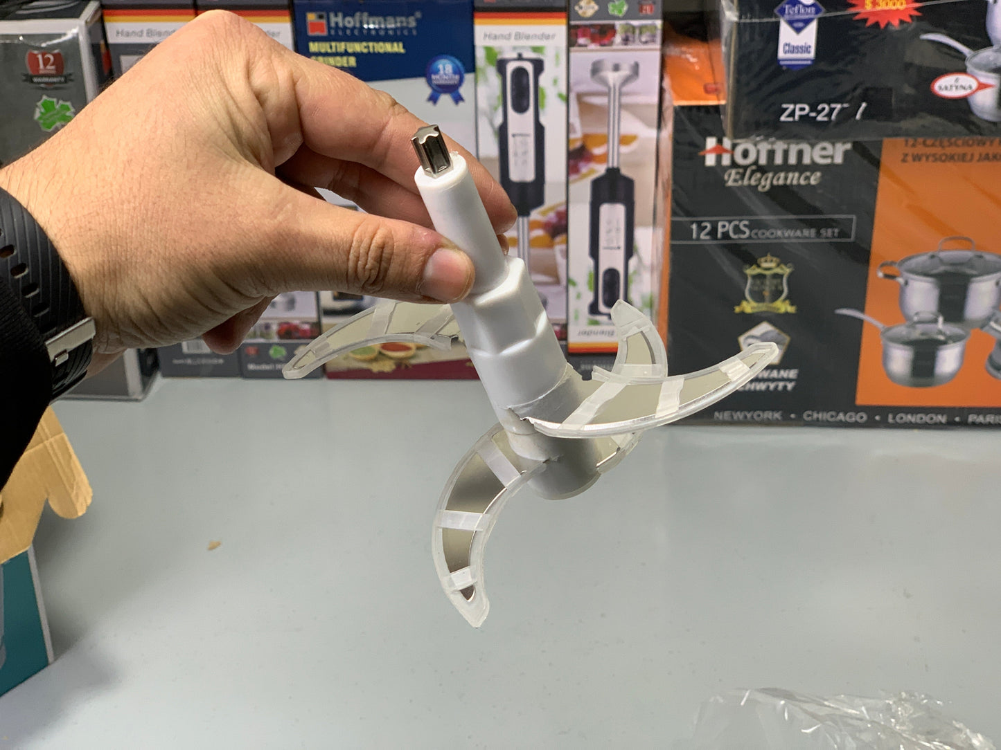 DUBAIZONES™ SILVER CREST White Chopper 3L Stainless Steel Bowl