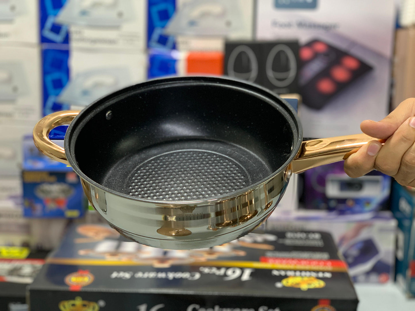 DUBAIZONES™ imported 16 Pieces STNIITHAN Stainless Steel Cookware Set