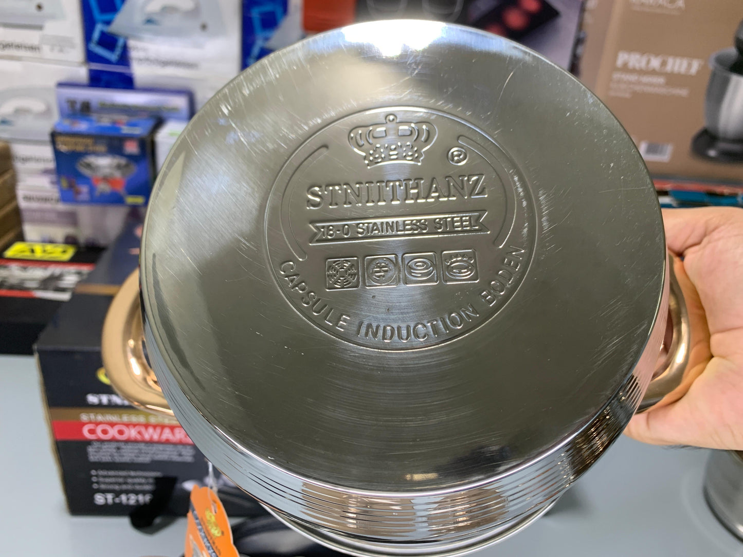 DUBAIZONES™ imported 16 Pieces STNIITHAN Stainless Steel Cookware Set
