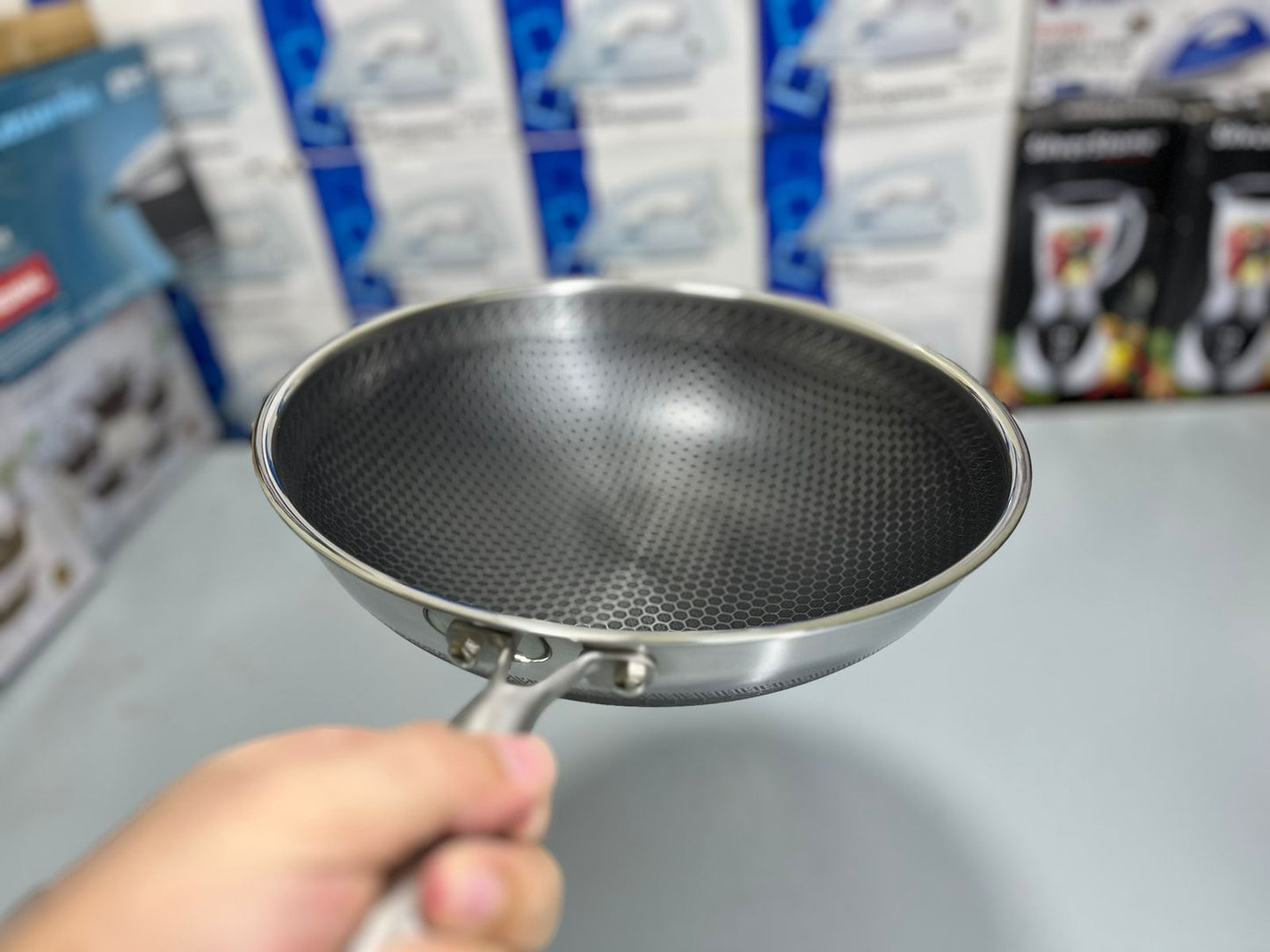 DUBAIZONES™ HoneyComb Laser Coating Deep Frying Pan