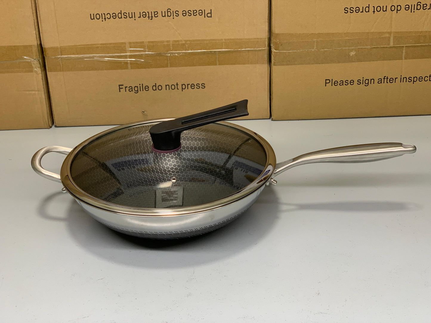 DUBAIZONES™ HoneyComb Laser Coating Deep Frying Pan