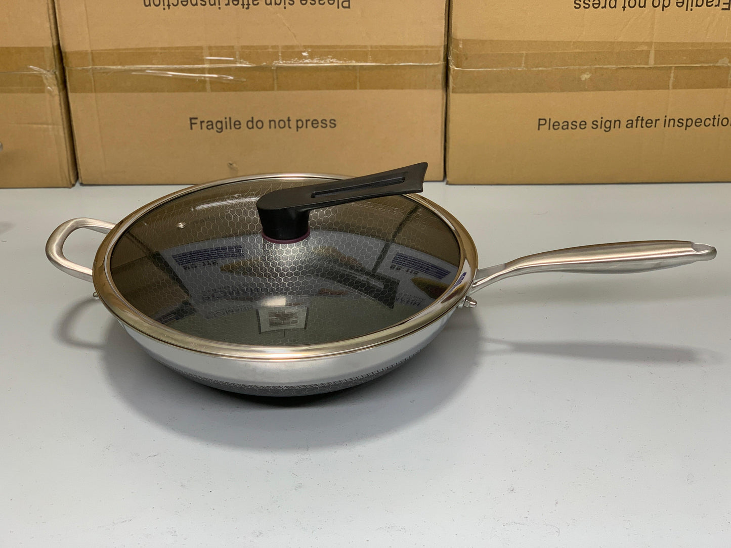 DUBAIZONES™ HoneyComb Laser Coating Deep Frying Pan