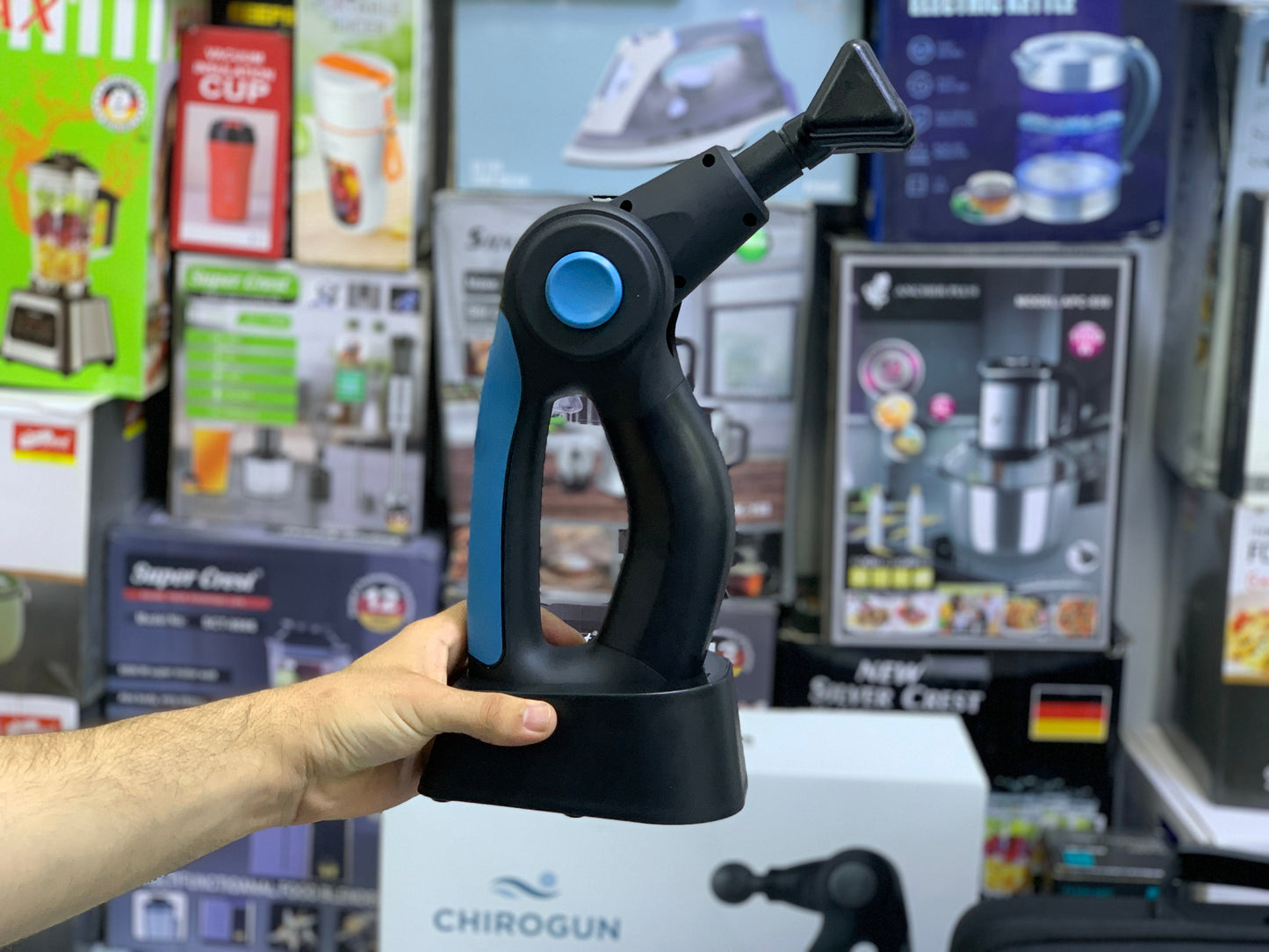 Chirogun Percussion Massage Gun – 4 Speeds | 17 Heads | 2 Bonus Massage Balls