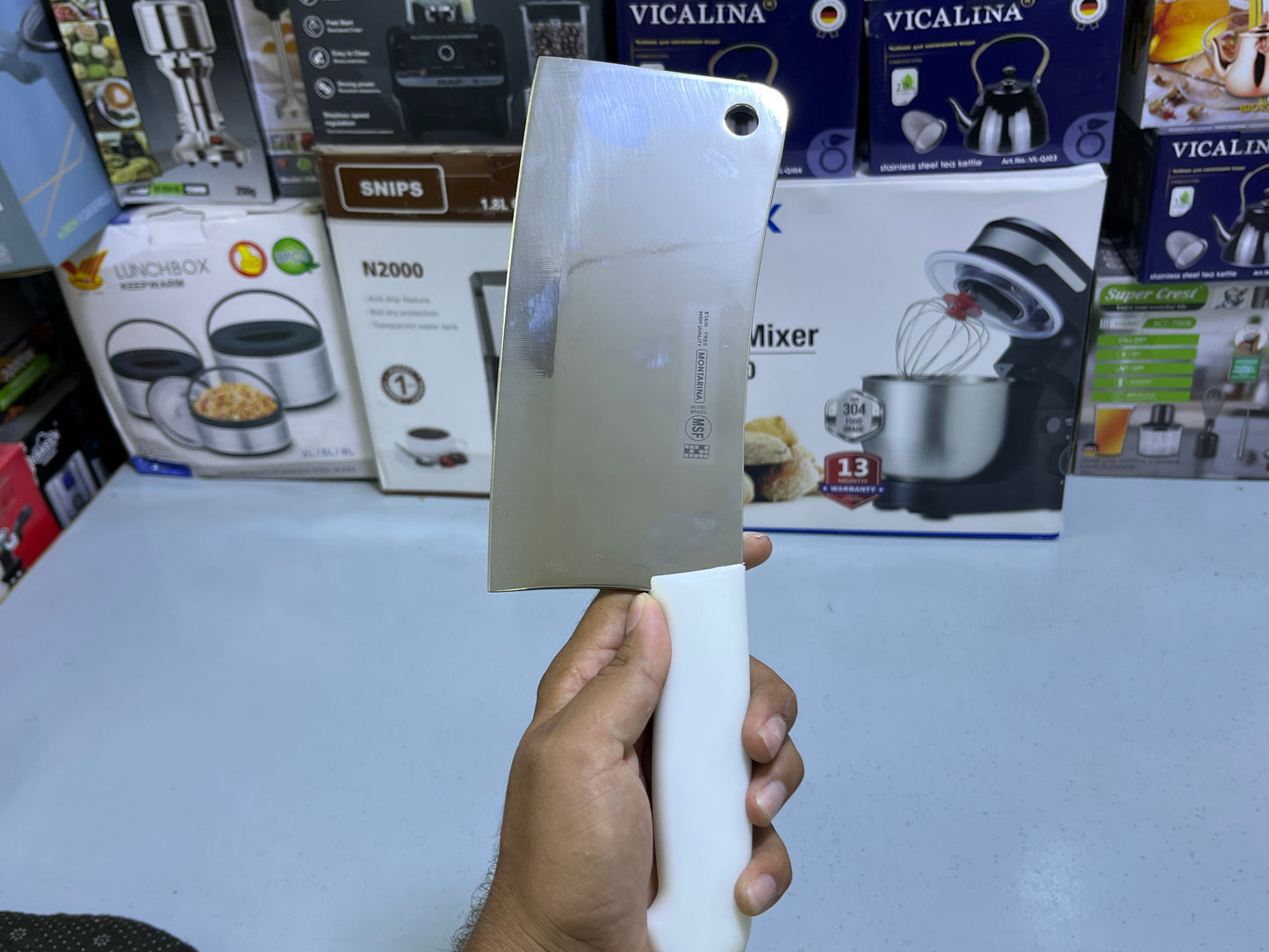 Stainless steel Brazil model cleaver | tokah with free sharpener