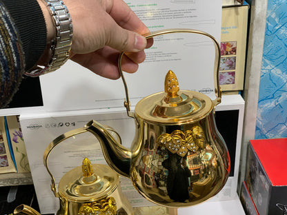 DUBAIZONES™ 3 Pieces Tea Kettles golden