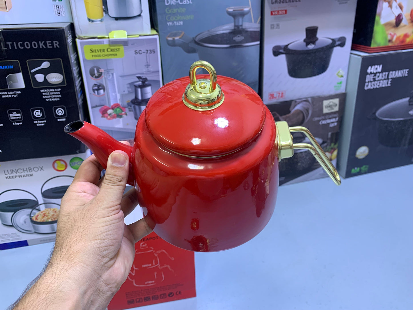 Turkish GuzelEmaye  2 Pieces Enamel Teapot kettle 1000ml and 2100ml