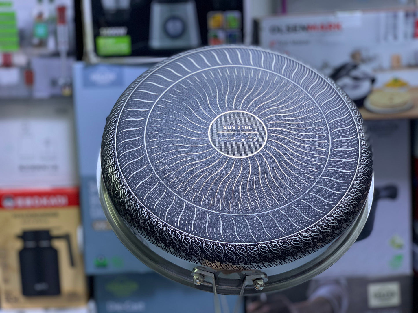 Shallow Frypan with Lid Laser Coating SUS 316