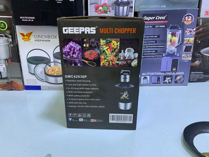 Geepas Multi Chopper 800w and 5L Stainless Steel Double Blades
