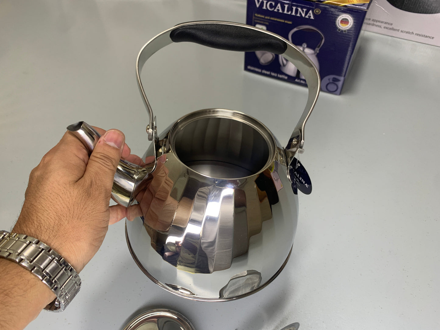 DUBAIZONES™ VICALINA® Germany Technology Golden and Silver Stainless Steel Stylish Tea Kettles