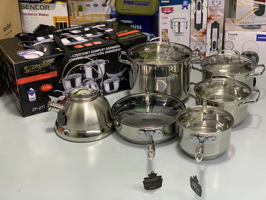 DUBAIZONES™ Zepter Brand 12 Pieces Cookware Set Stainless Steel