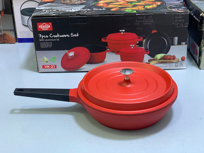 UAKEEN 7 pieces Die-Casting Aluminium Cookware Set|VK-21