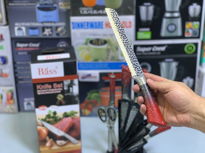 Bass Kitchen Knife Set 8 Pieces with Rotating and Folding Stand