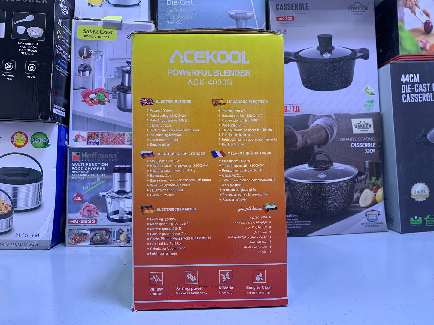 ACEKOOL Powerful 3 in 1 Blender 2000w and 2.5L Stainless Steel Blades