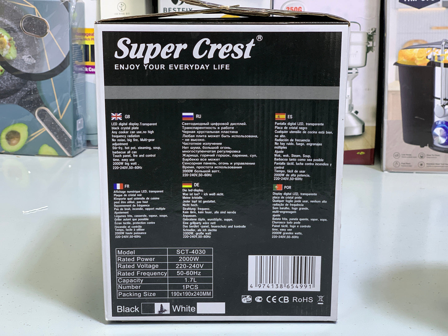 Super Crest Electric Tea Kettle 1.7L and 2000w Model: SCT-4030