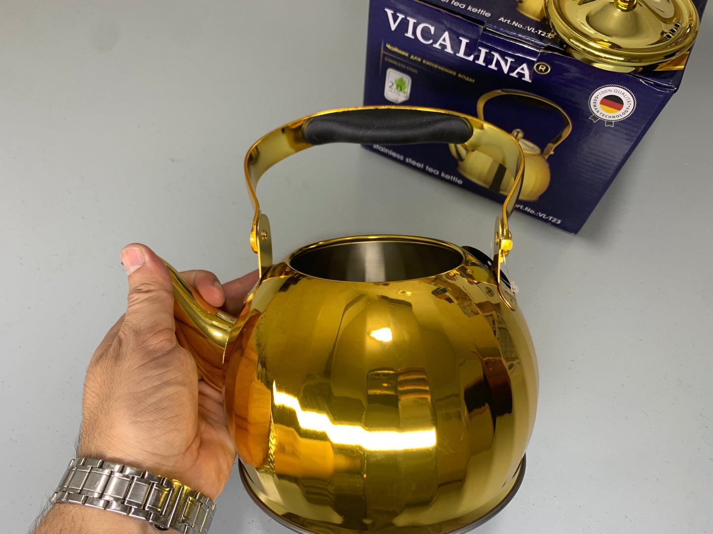 DUBAIZONES™ VICALINA® Germany Technology Golden and Silver Stainless Steel Stylish Tea Kettles