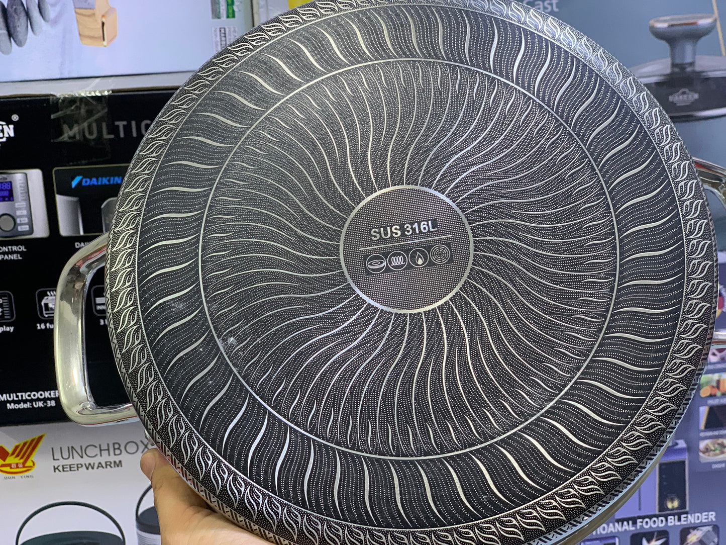 Laser Coating Shallow Casseroles Honeycomb pattern And Non Stick
