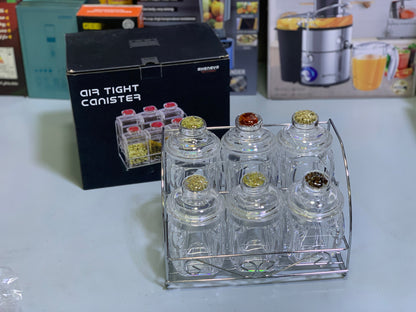 6 Pieces Kitchen Spice Seasoning 🧂 Tanks, Kitchen Storage Organizer, Airtight Storage Jars