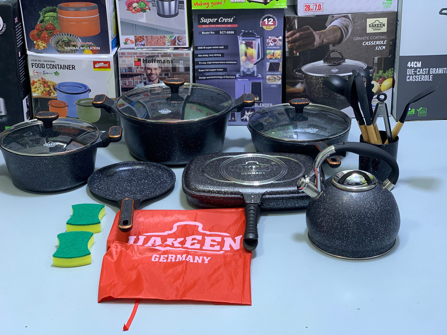 Uakeen 20 Pieces Cookware Set| Highest Quality|Pure Nonstick