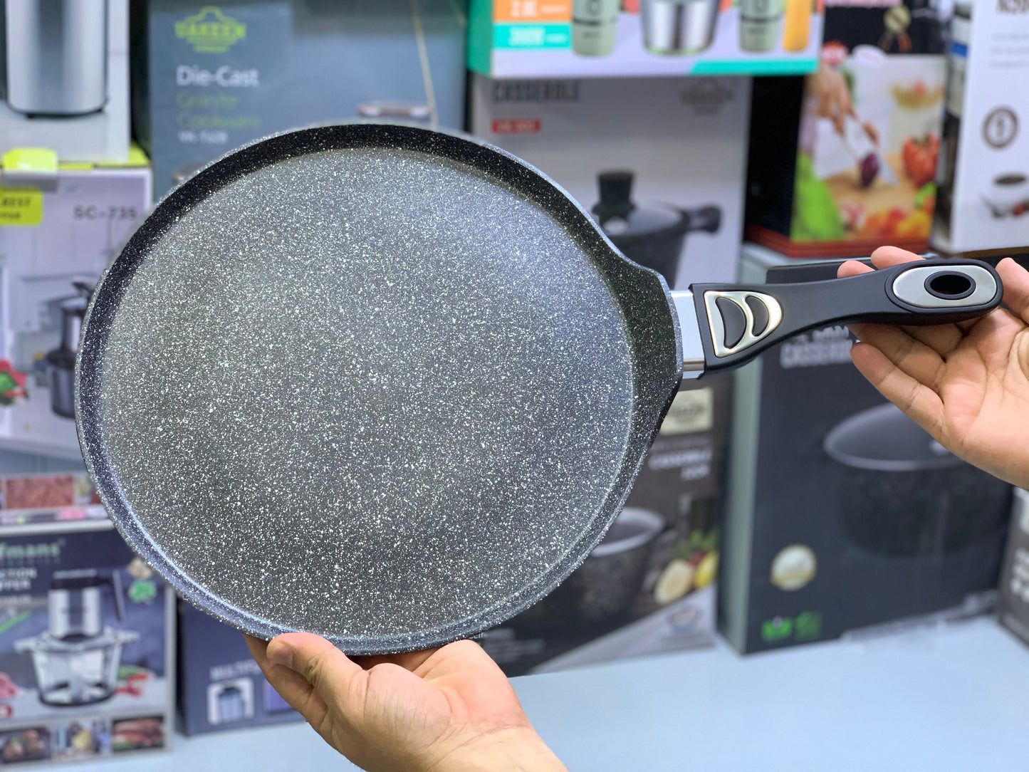 Non Stick Creepy Pans  - Pizza Pan and Tawa 32cm Granite Coating Color Dark
