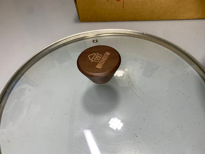 DUBAIZONES™ Dotted Pattern Laser Coating Deep Frying with Wooden Handle