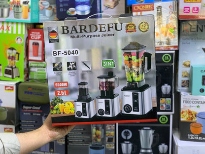Bardefu 3-in-1 Blender, Chopper & Grinder – 2.5L | 9500W Copper Motor | Model: BF-5040
