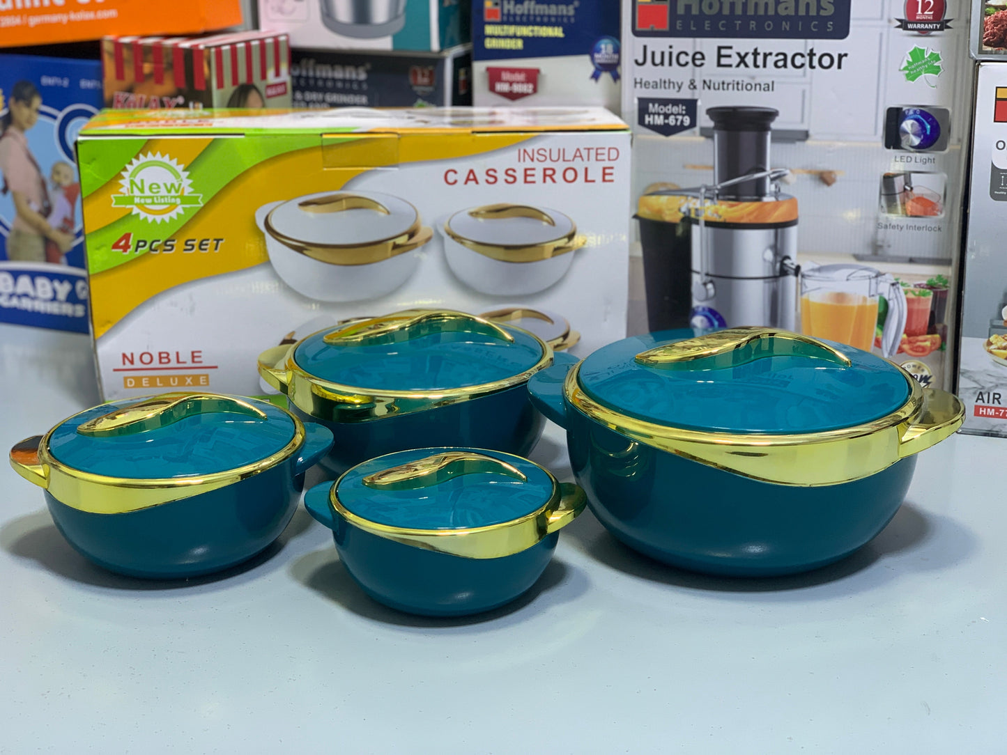 DUBAIZONES™ 8 pieces Hot Pot Set | Kitchen Food Containers Stainless Steel and Elegant Designed