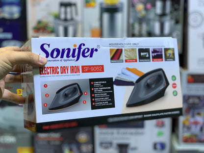 Sonifer Electric Dry iron SF-9062  1200w Non Stick Soleplate