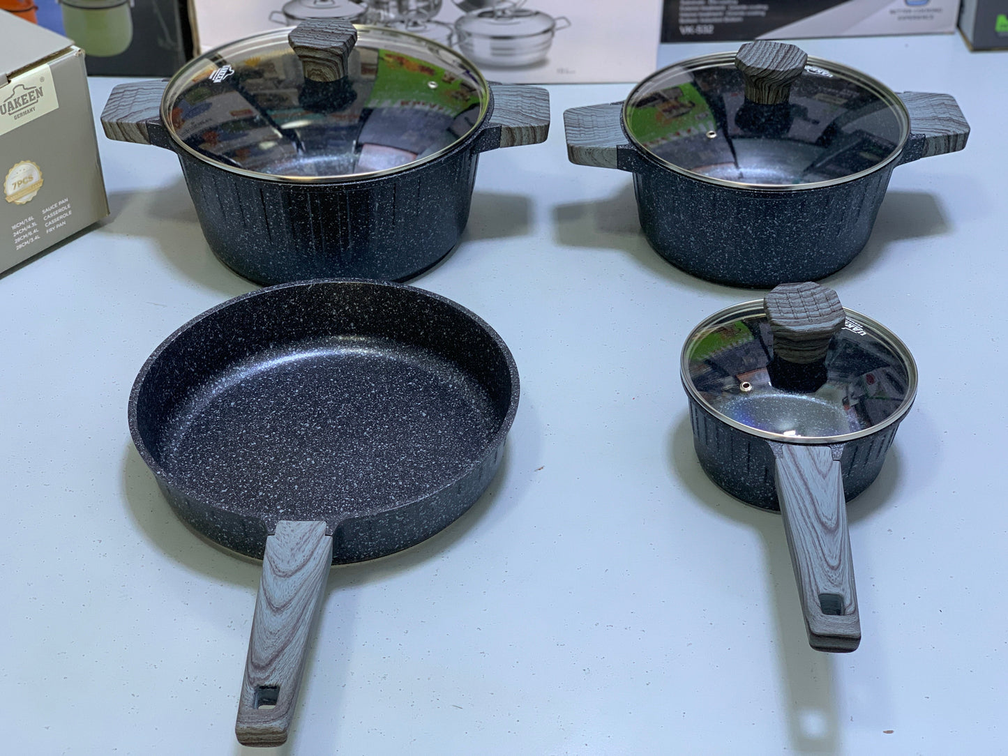 UAKEEN 7-Piece Non-Stick Cookware Set – Premium German Quality for Everyday Cooking