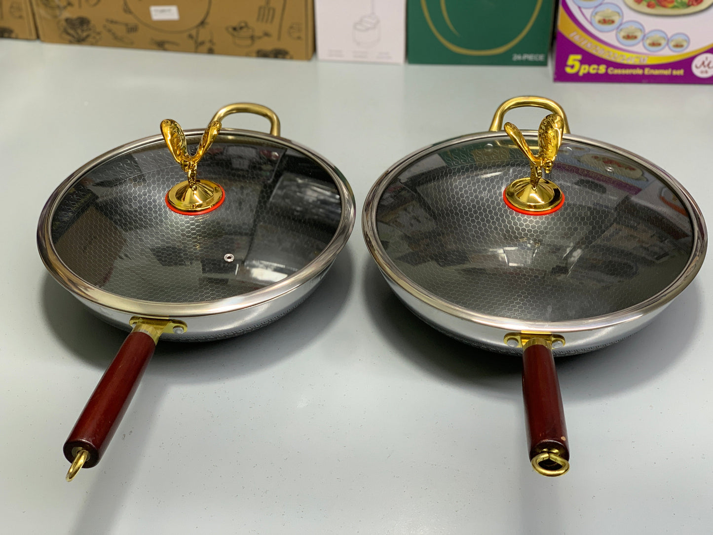 DUBAIZONES™ Laser Coating Frying Pan with Unique Handle design