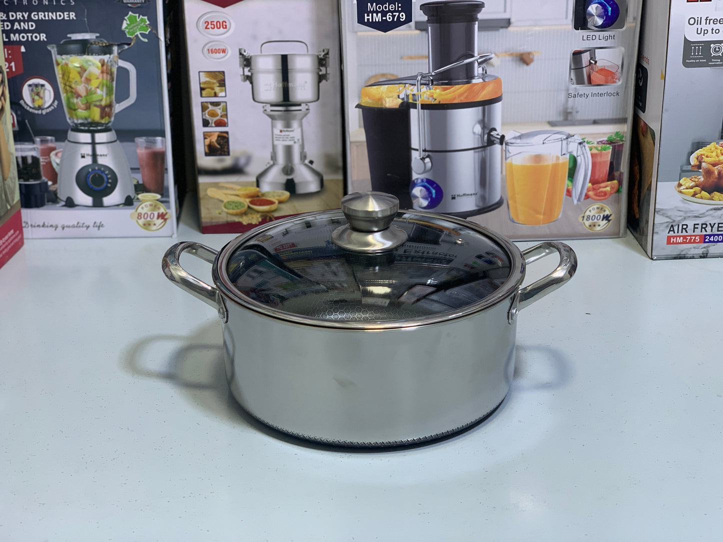 DUBAIZONES™ Laser Coated deep casseroles complete  Set ( sizes are 30cm,32cm,34cm)